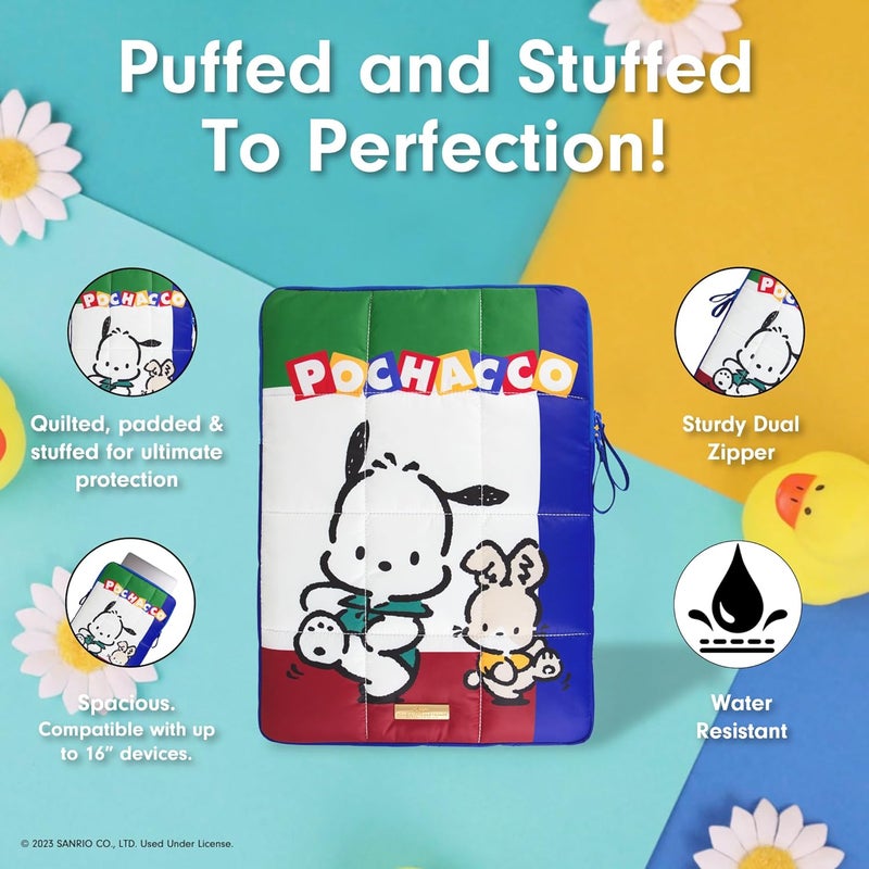 Sonix x Sanrio | Puffy Laptop Sleeve | 15-16 Inch, Quilted Pillow Puffer Laptop Carrying Case, Computer Sleeve | Classic Pochacco - Image 3